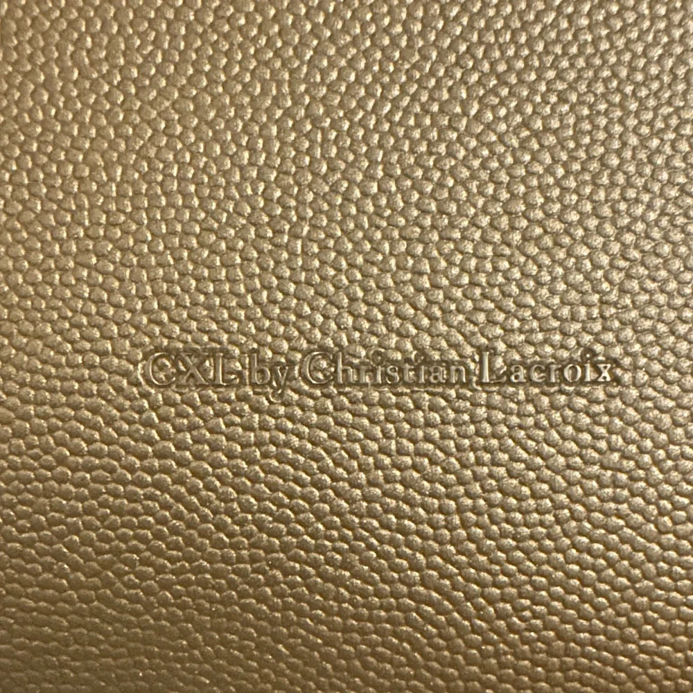 Christian Lacroix Glam Gold Caviar Clutch W/ Crossbody Chain 9” x 5” x 1” NEW ❣️